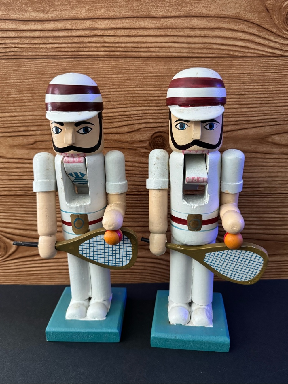 White and Maroon Tennis Player Nutcracker Figurine - Decorative Holiday Accent